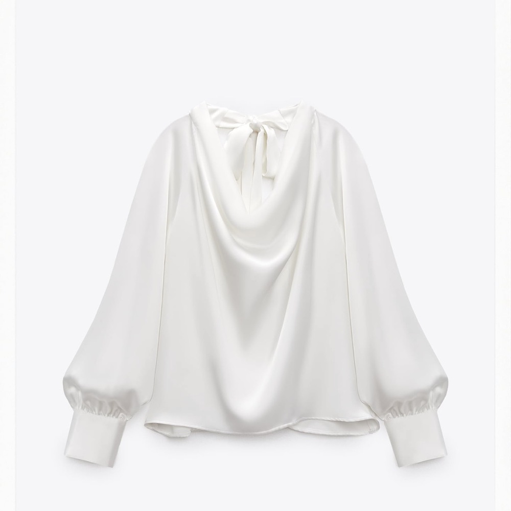 Zara flowy collar satin effect shirt